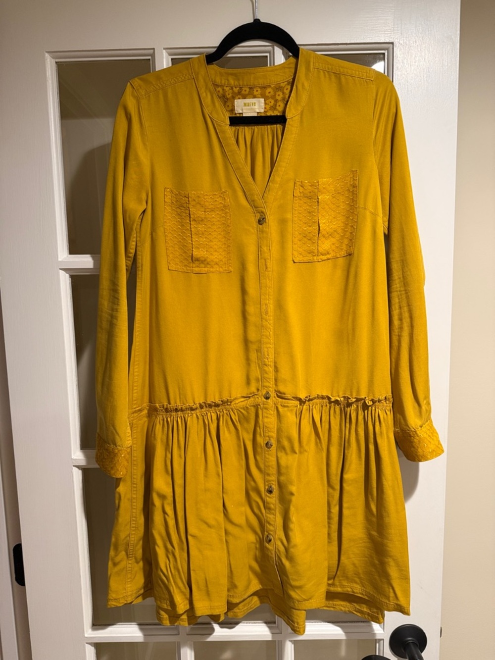 Maeve Mustard Yellow Button-Front Tunic